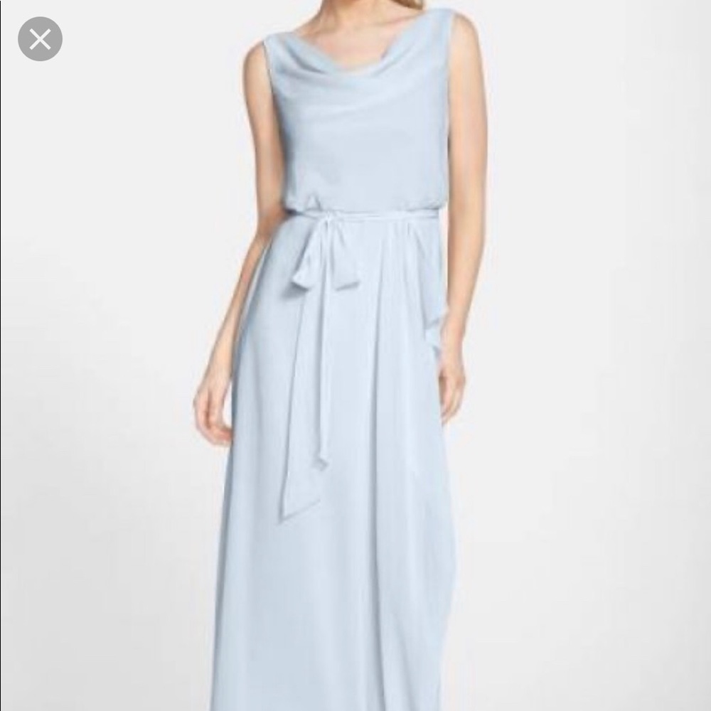 Amsale Kim Formal Bridesmaid Dress Ice Blue